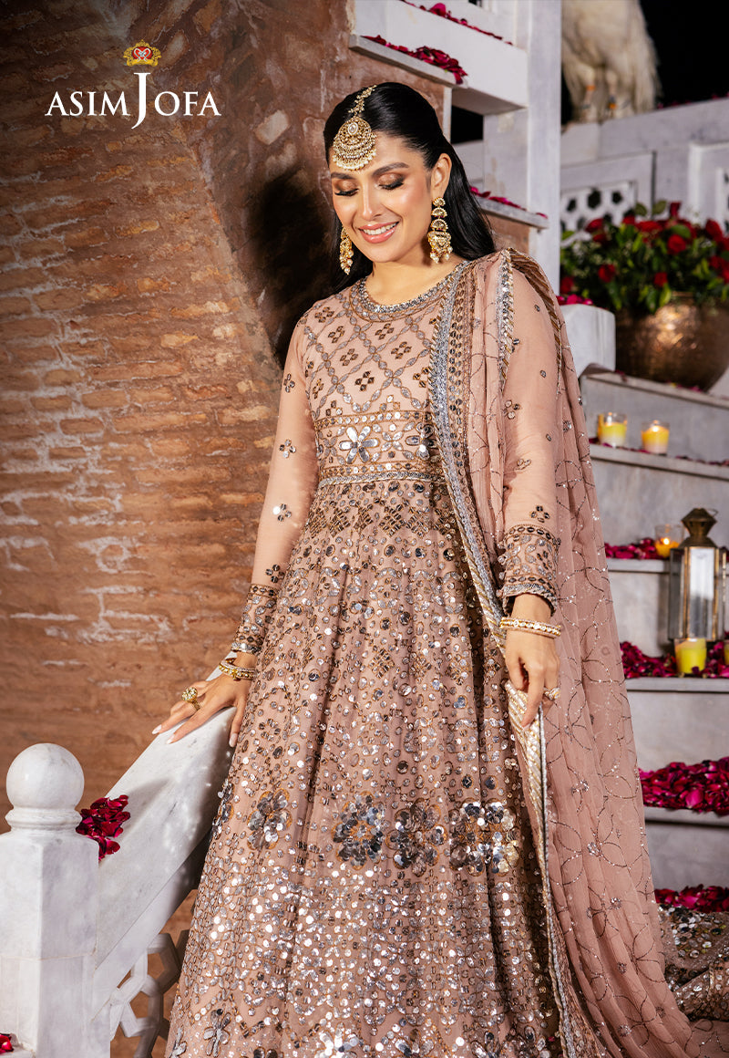 Asim Jofa 3 Piece Custom Stitched Suit - Pink - LB286687