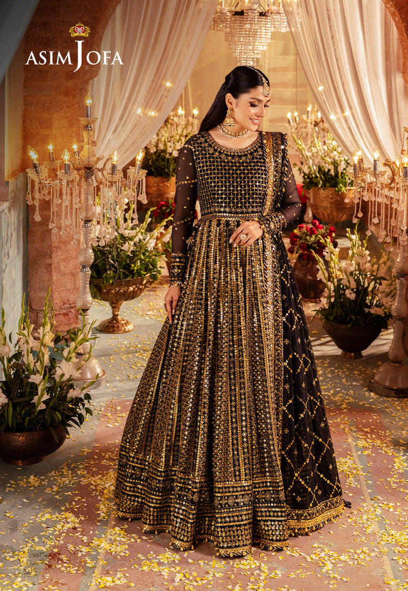 Asim Jofa 3 Piece Custom Stitched Suit - Black - LB286678