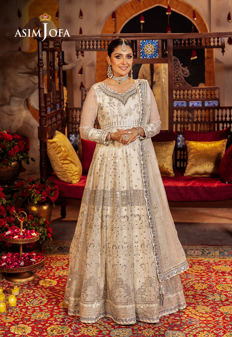 Asim Jofa 3 Piece Custom Stitched Suit - White - LB286681