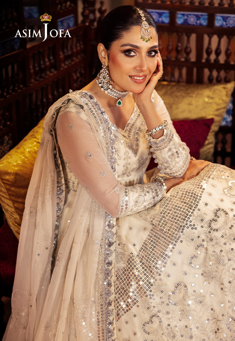 Asim Jofa 3 Piece Custom Stitched Suit - White - LB286681