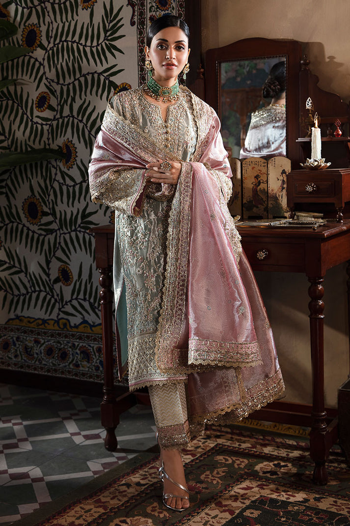 Mushq 3 Piece Pret Suit - Aqua - LB30486