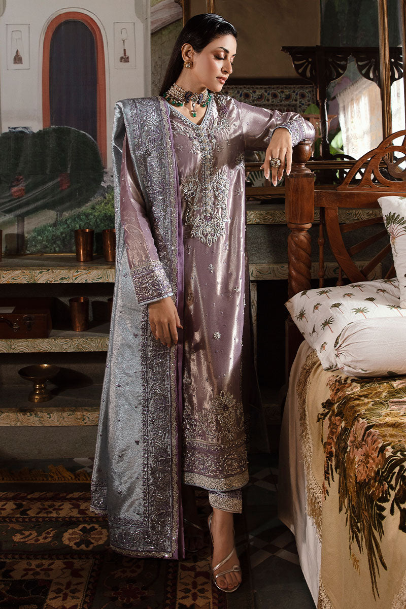 Mushq 3 Piece Pret Suit - Purple - LB30483