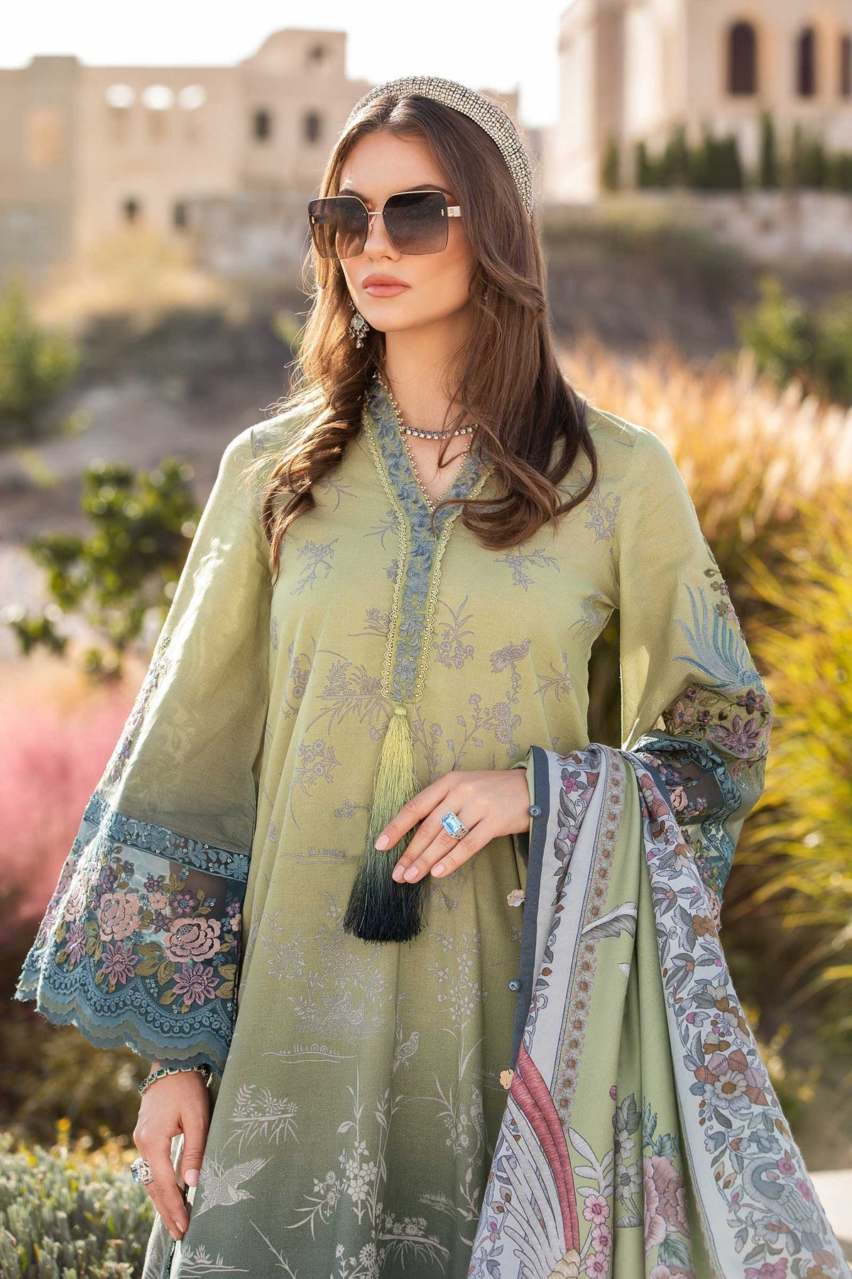 Maria.B 3 Piece Custom Stitched Suit - Green - LB285094