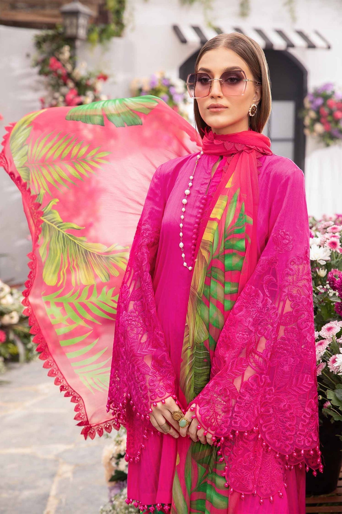 Maria.B 3 Piece Custom Stitched Suit - Pink - LB285793