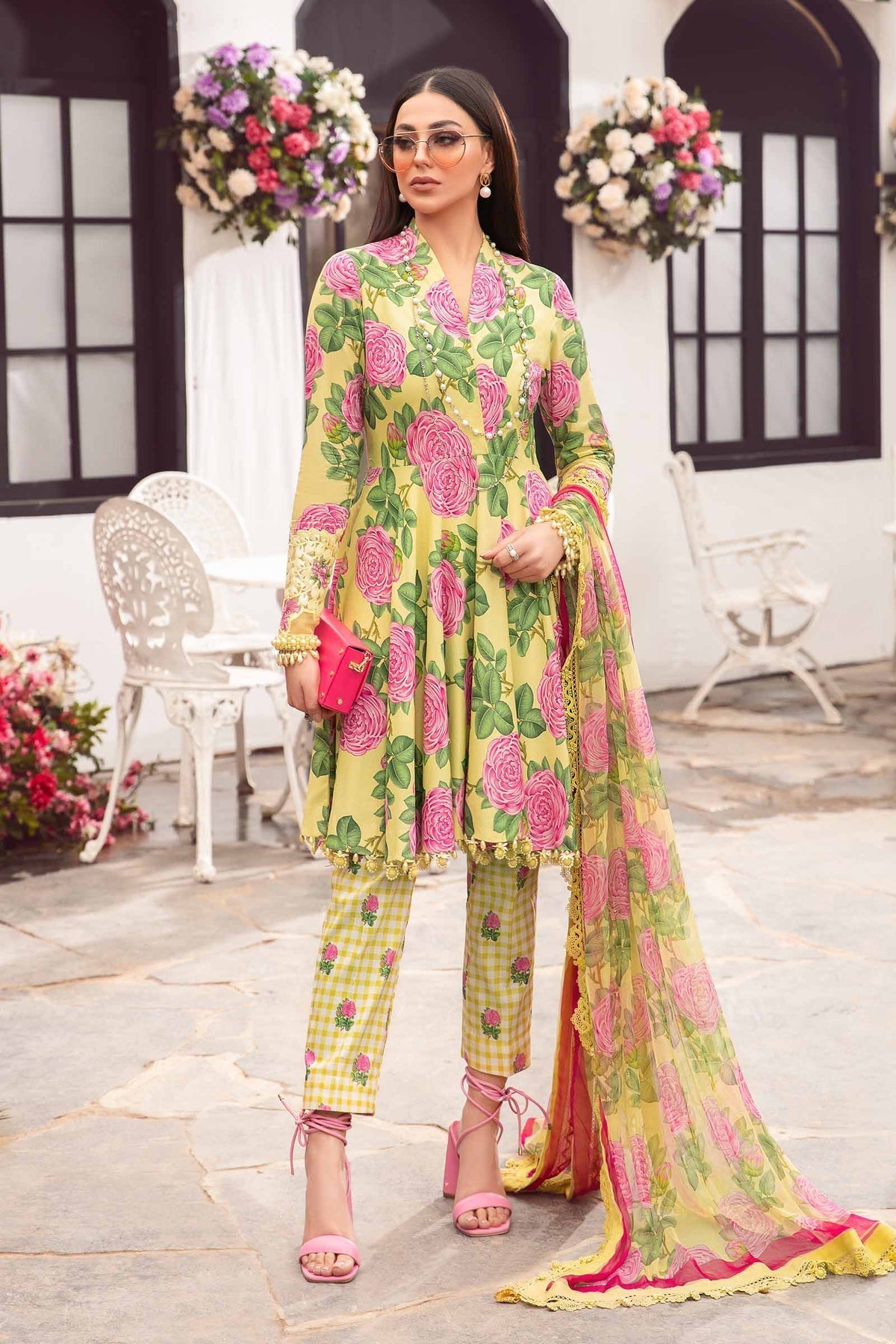 Maria.B 3 Piece Custom Stitched Suit - Yellow - LB285794