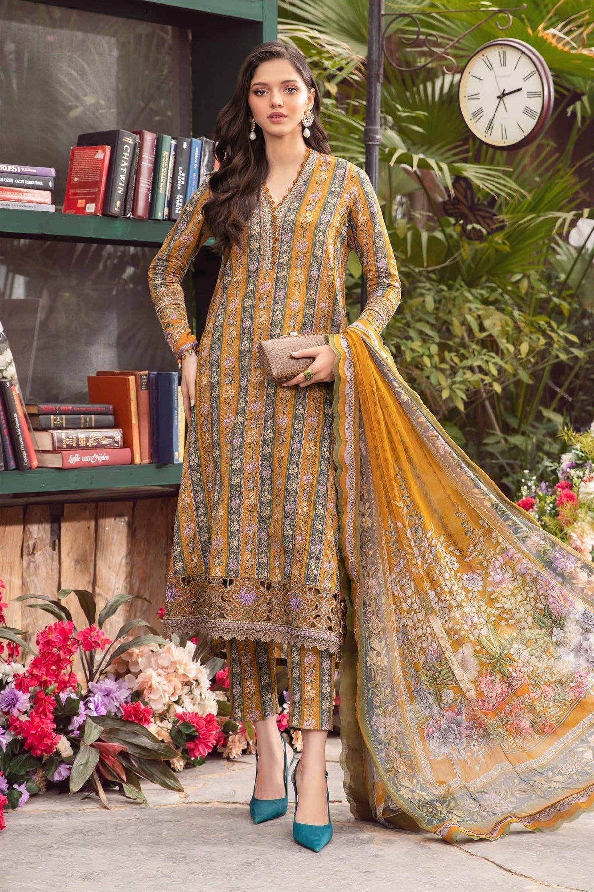 Maria.B 3 Piece Custom Stitched Suit - Yellow - LB285802