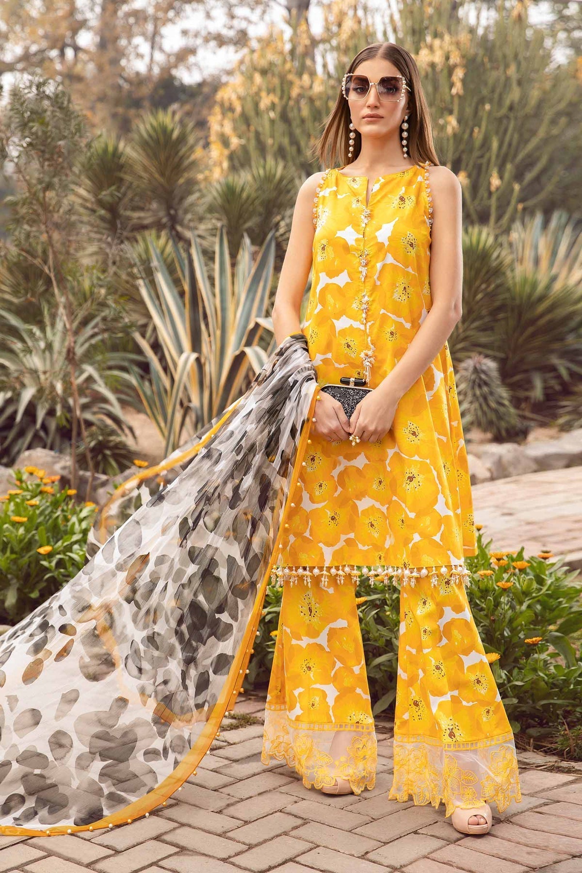 Maria.B 3 Piece Custom Stitched Suit - Yellow - LB285806