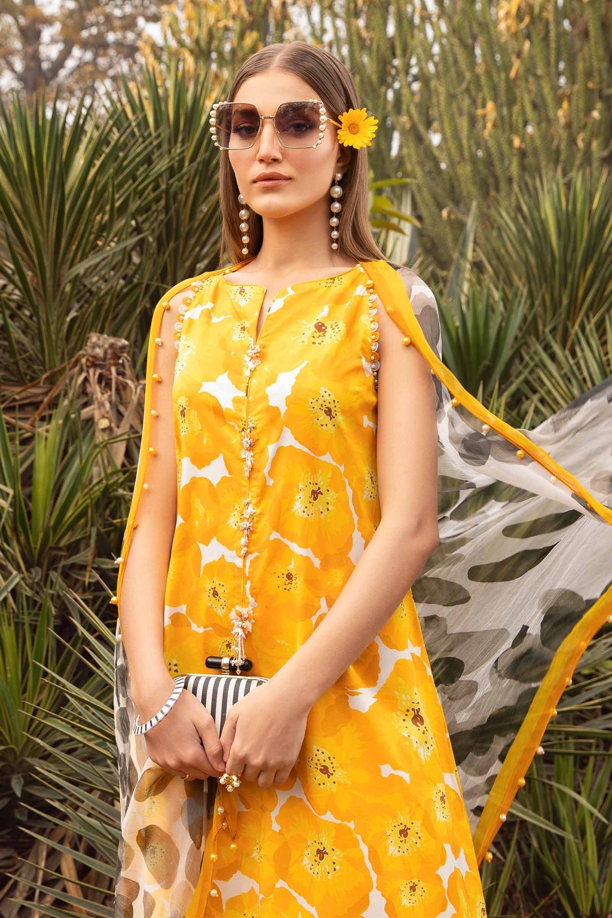 Maria.B 3 Piece Custom Stitched Suit - Yellow - LB285806