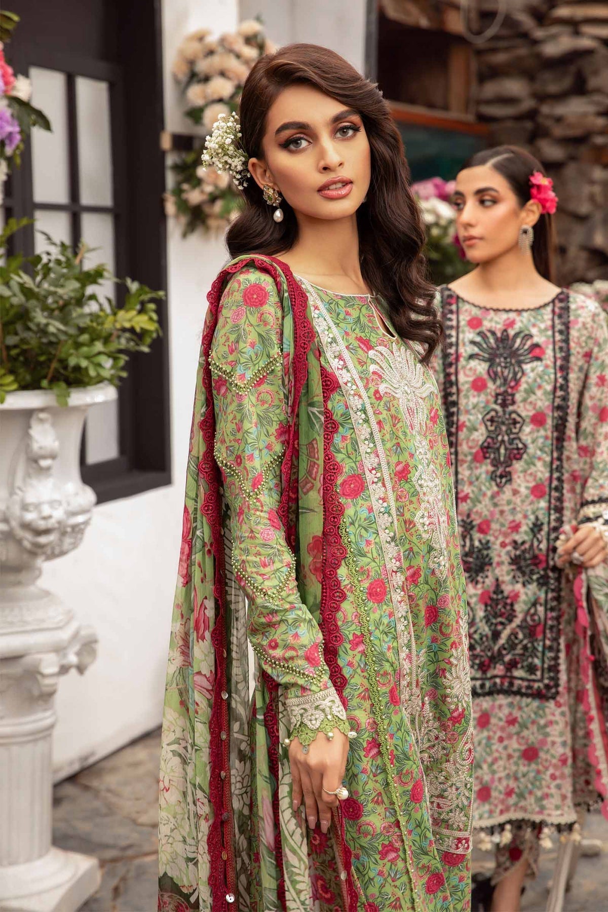 Maria.B 3 Piece Custom Stitched Suit - Green - LB285816