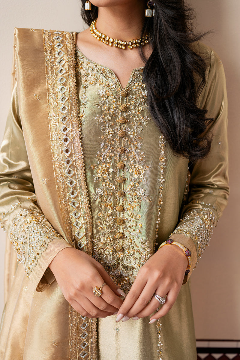 Mushq 3 Piece Pret Suit - Gold - LB30485