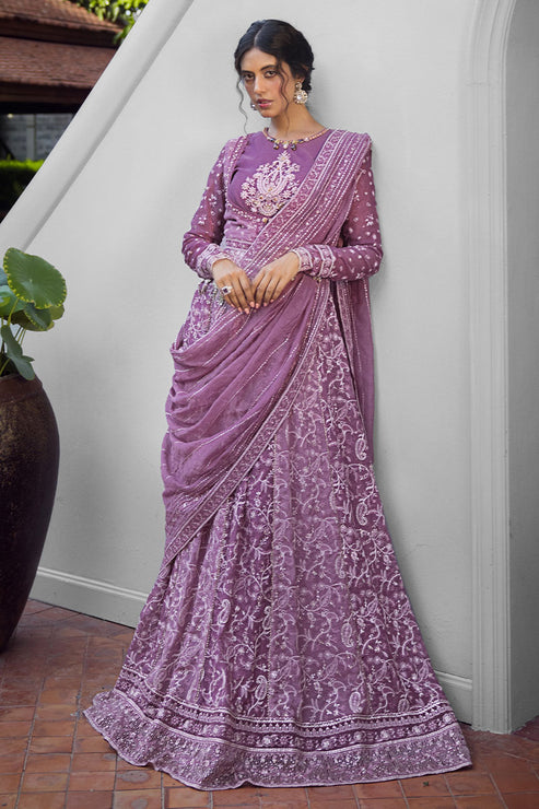 Mushq 3 Piece Custom Stitched Suit - Purple - LB287510