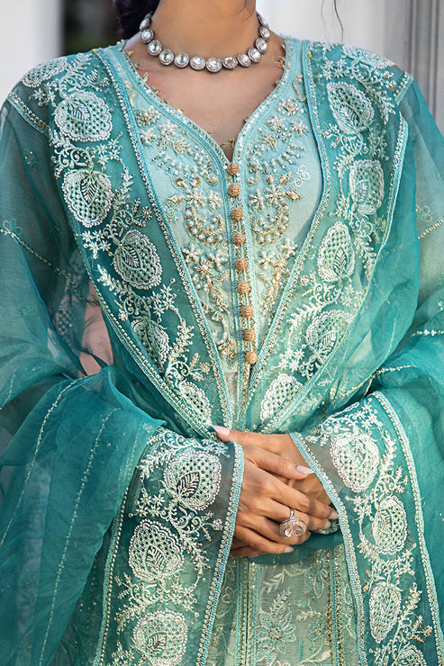 Mushq 3 Piece Custom Stitched Suit - Aqua - LB287511