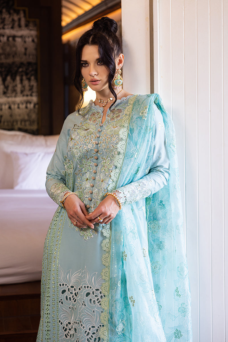 Mushq 3 Piece Custom Stitched Suit - Aqua - LB286743