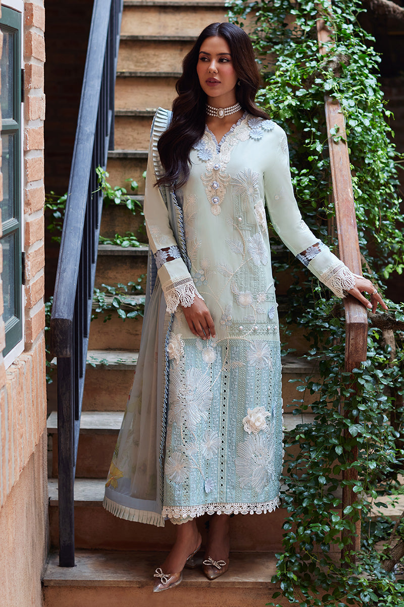 Mushq 3 Piece Custom Stitched Suit - Aqua - LB286408