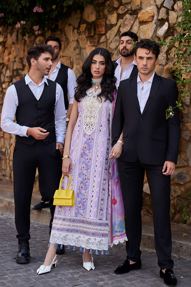 Mushq 3 Piece Custom Stitched Suit - Purple - LB286399