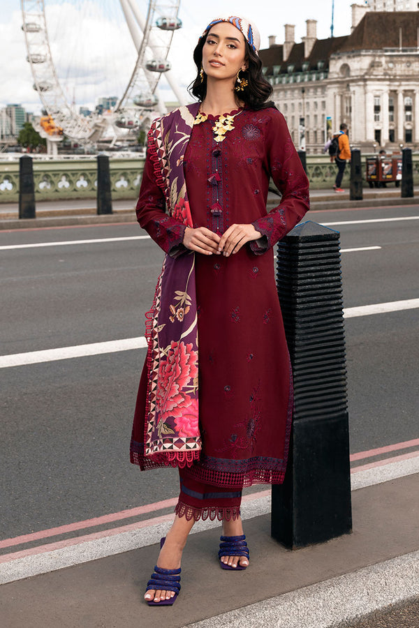 Mushq 3 Piece Custom Stitched Suit - Maroon - LB284342