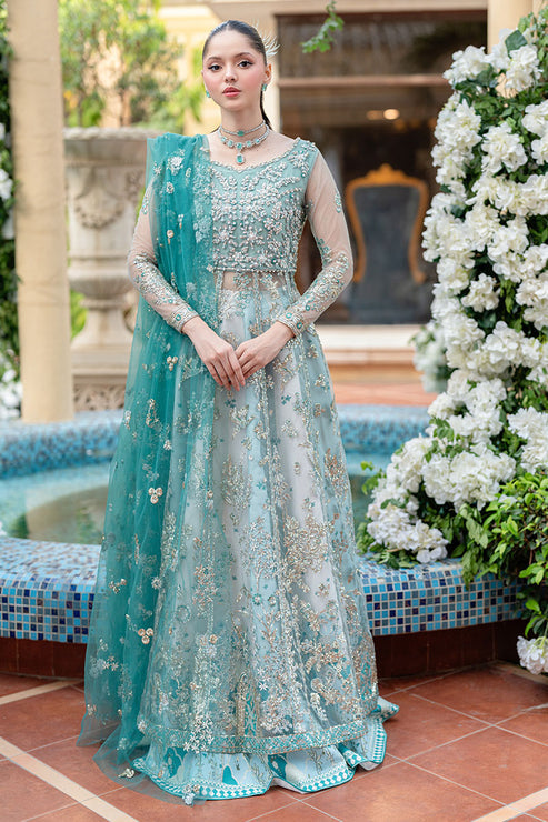 Mushq 3 Piece Custom Stitched Suit - Aqua - LB289194