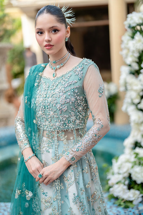 Mushq 3 Piece Custom Stitched Suit - Aqua - LB289194