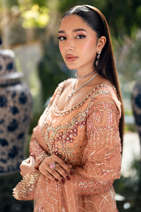 Mushq 3 Piece Custom Stitched Suit - Peach - LB289197