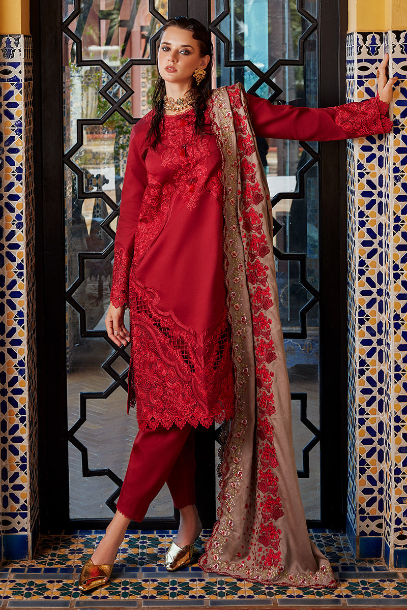 Mushq 3 Piece Custom Stitched Suit - Red - LB284944