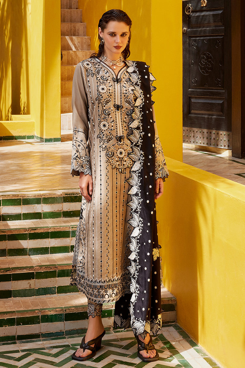 Mushq 3 Piece Custom Stitched Suit - Beige - LB284940