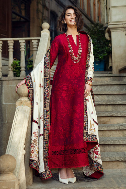 Mushq 3 Piece Custom Stitched Suit - Red - LB288973