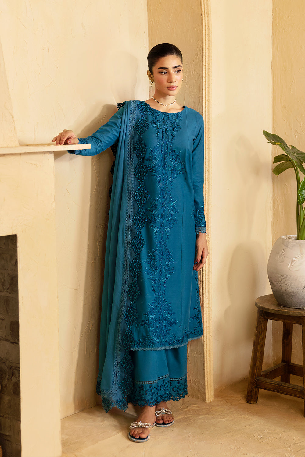 Azure 3 Piece Custom Stitched Suit - Blue - LB287853