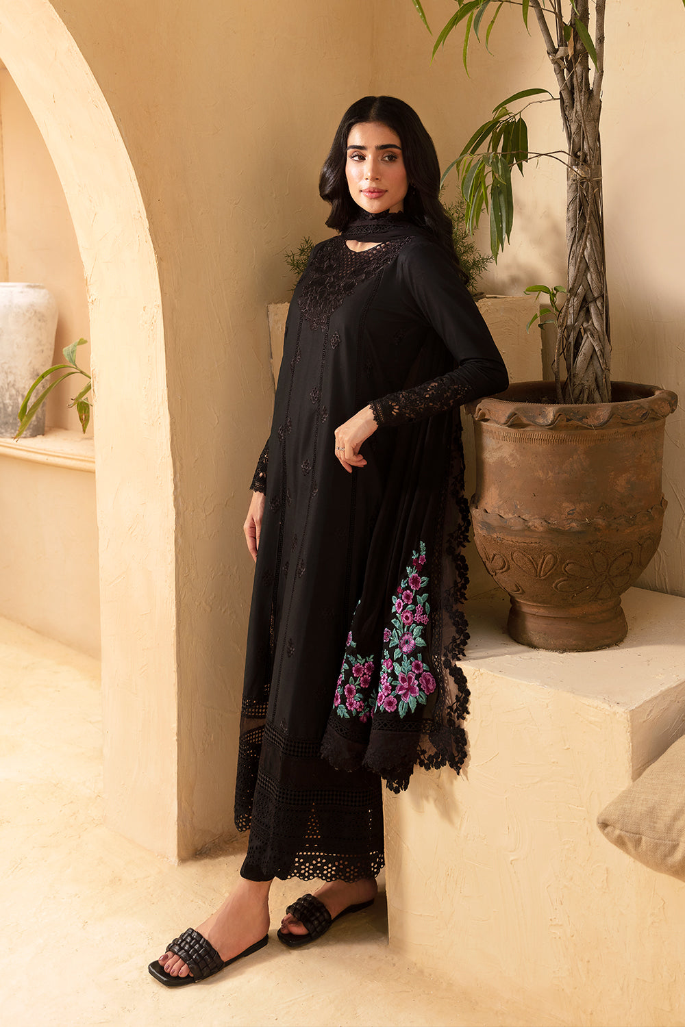 Azure 3 Piece Custom Stitched Suit - Black - LB287851