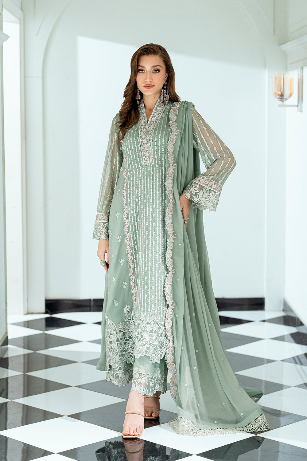 Azure 3 Piece Custom Stitched Suit - Green - LB29545