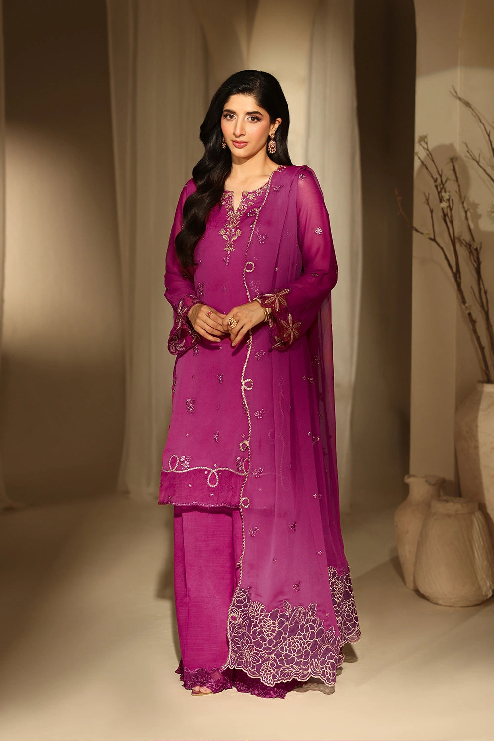 Azure 3 Piece Custom Stitched Suit - Pink - LB31142