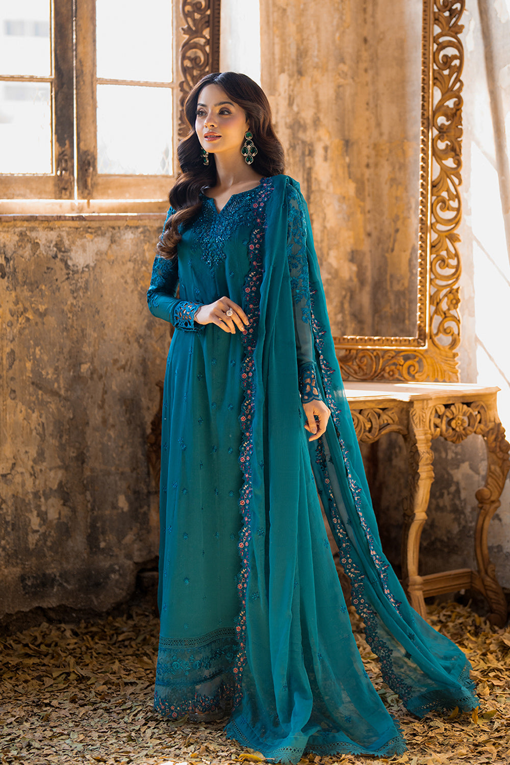 Azure 3 Piece Custom Stitched Suit - Teal - LB289327