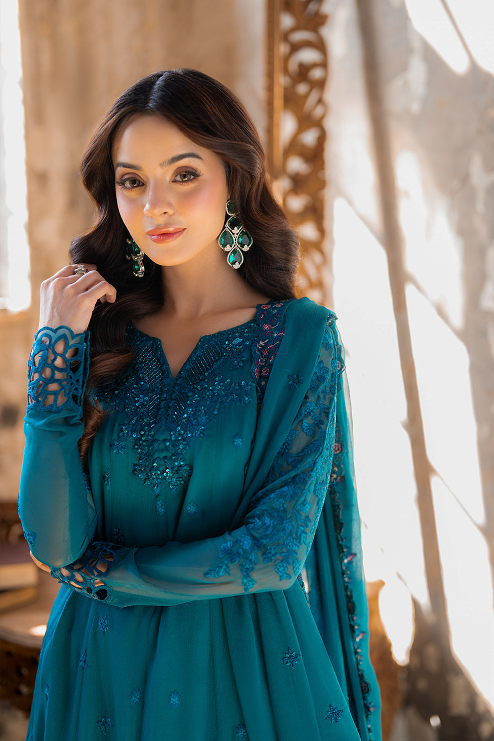 Azure 3 Piece Custom Stitched Suit - Teal - LB289327