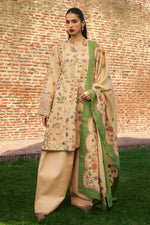 Libasco Zara Shahjahan 3 Piece Custom Stitched Suit - Beige - LB288930