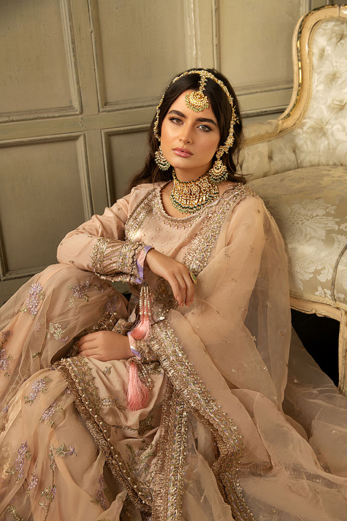 Sobia Nazir 3 Piece Custom Stitched Suit - Beige - LB28431