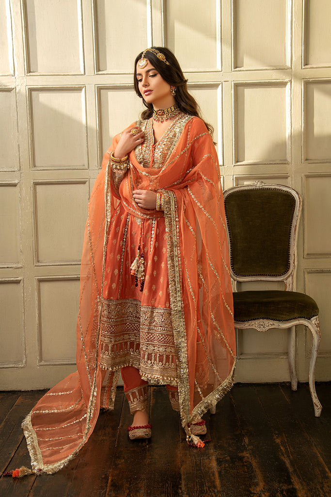 Sobia Nazir 3 Piece Custom Stitched Suit - Peach - LB28430