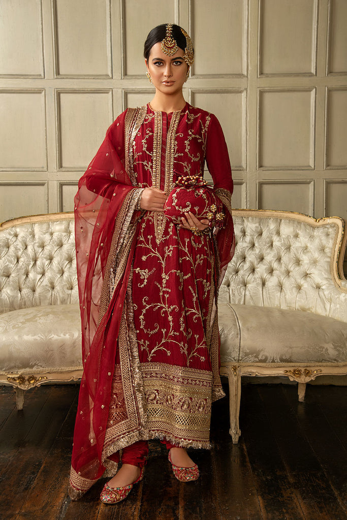 Sobia Nazir 3 Piece Custom Stitched Suit - Red - LB28429