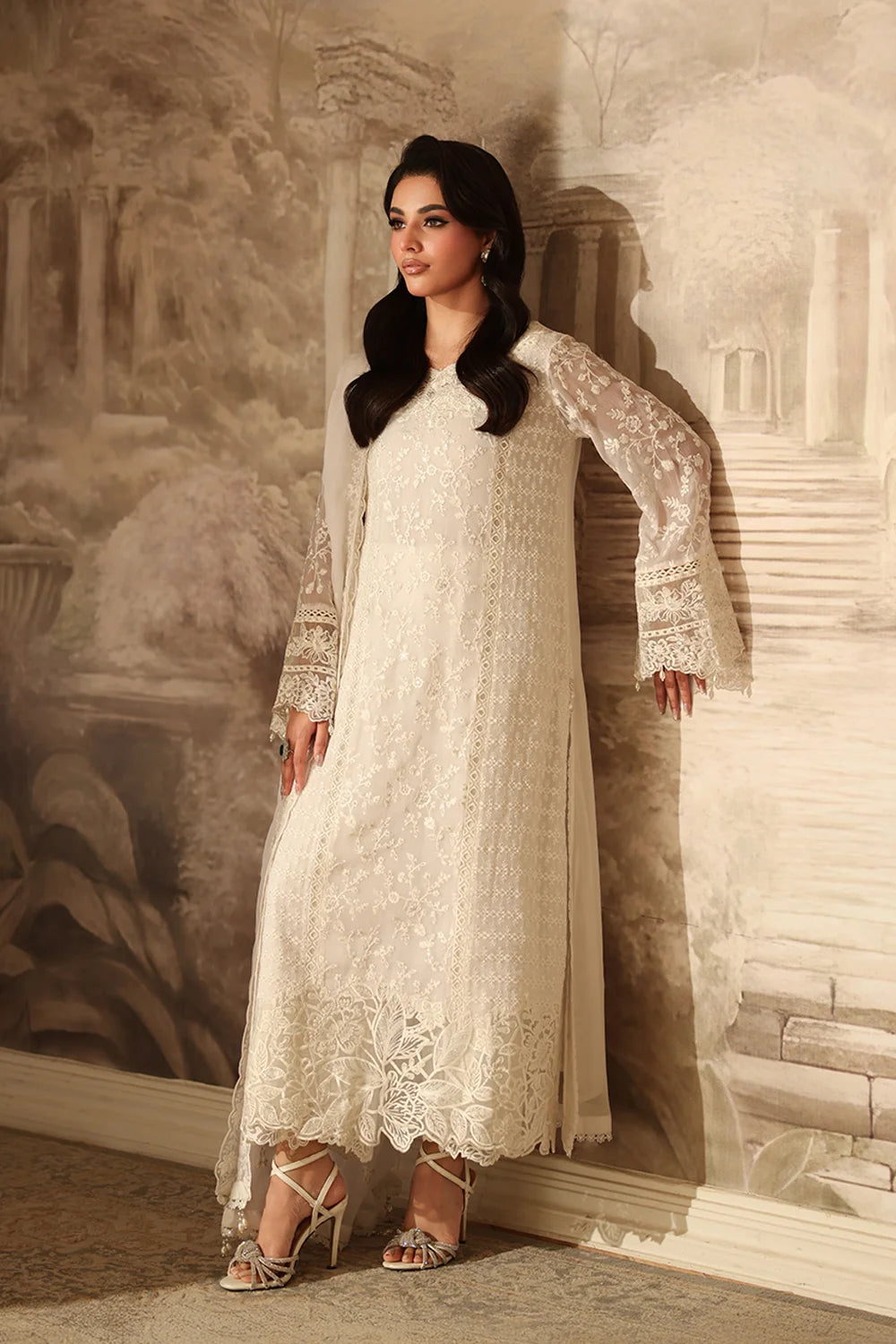 Azure 3 Piece Custom Stitched Suit - White - LB30981