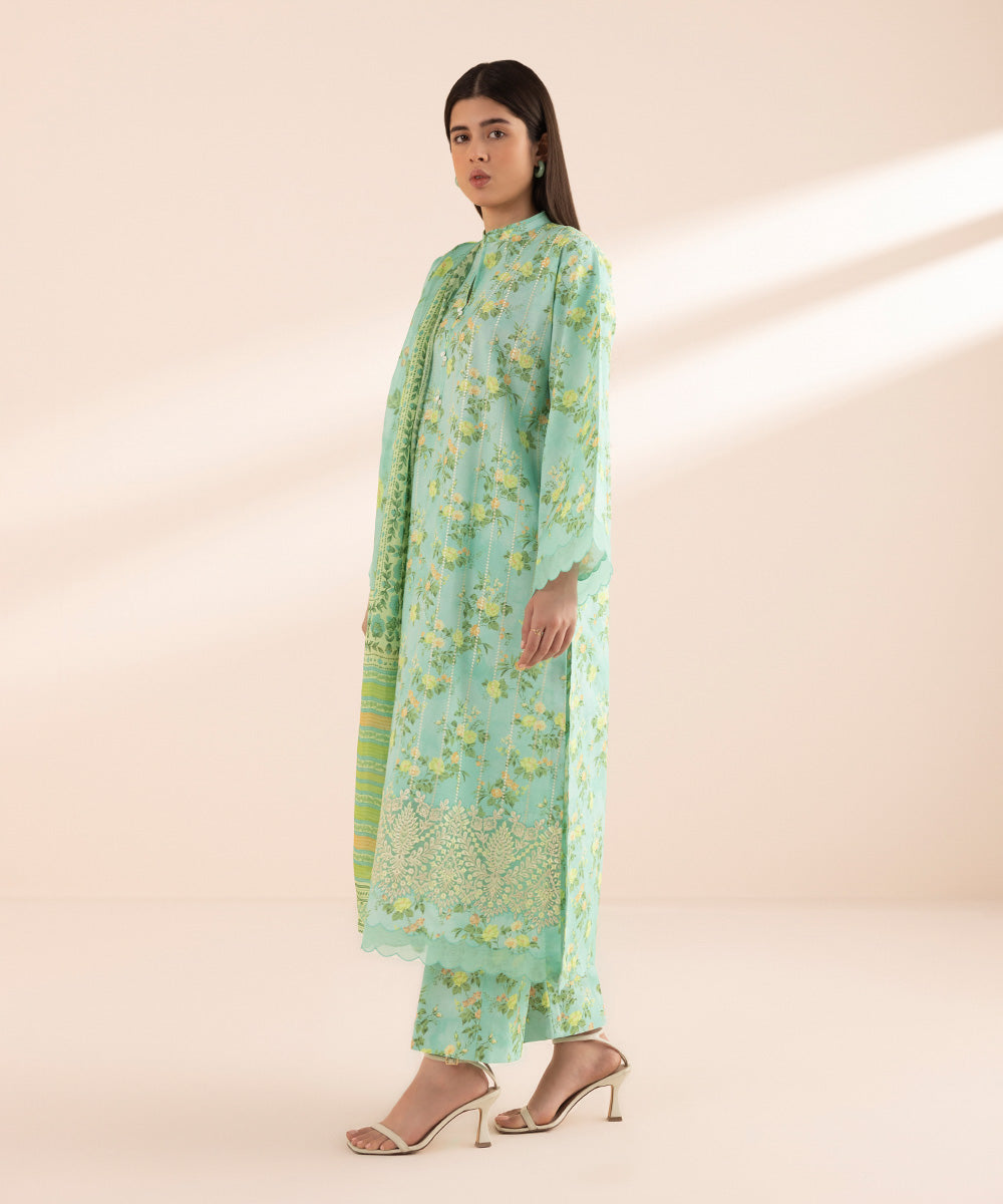 Sapphire 3 Piece Custom Stitched Suit - Green - LB287696