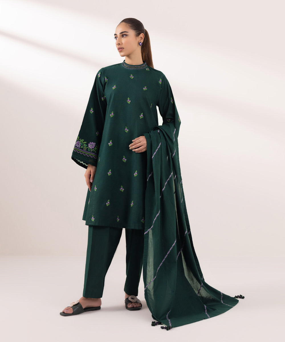 Sapphire 3 Piece Custom Stitched Suit - Green - LB287627