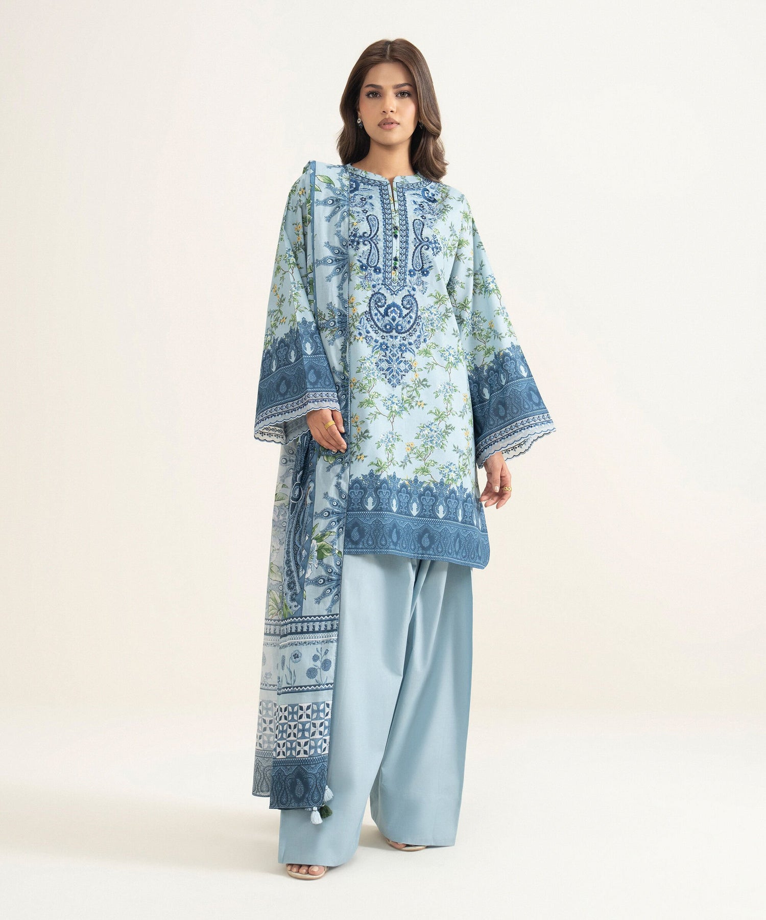 Sapphire 3 Piece Custom Stitched Suit - Blue - LB31284