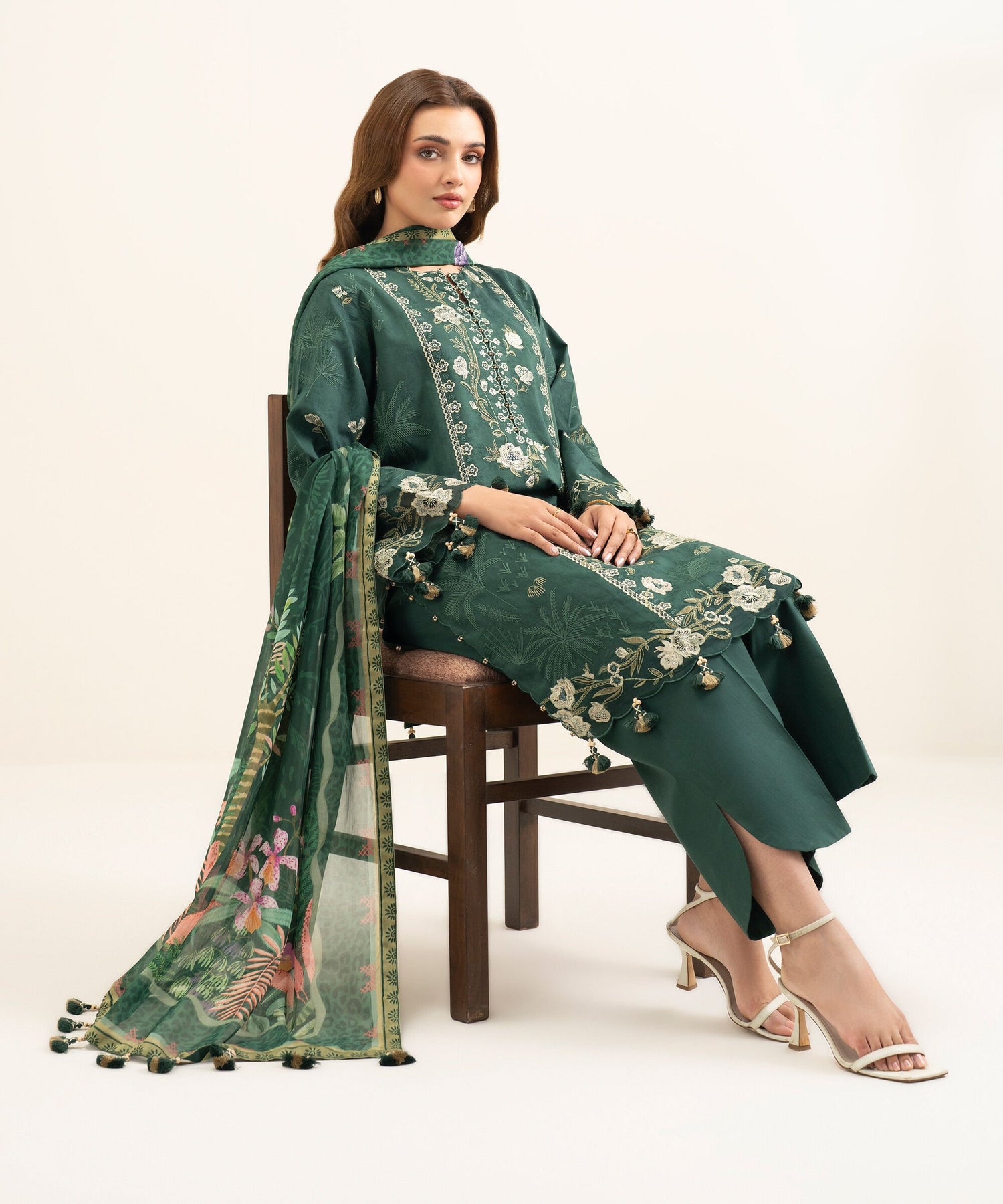 Sapphire 3 Piece Custom Stitched Suit - Green - LB31397