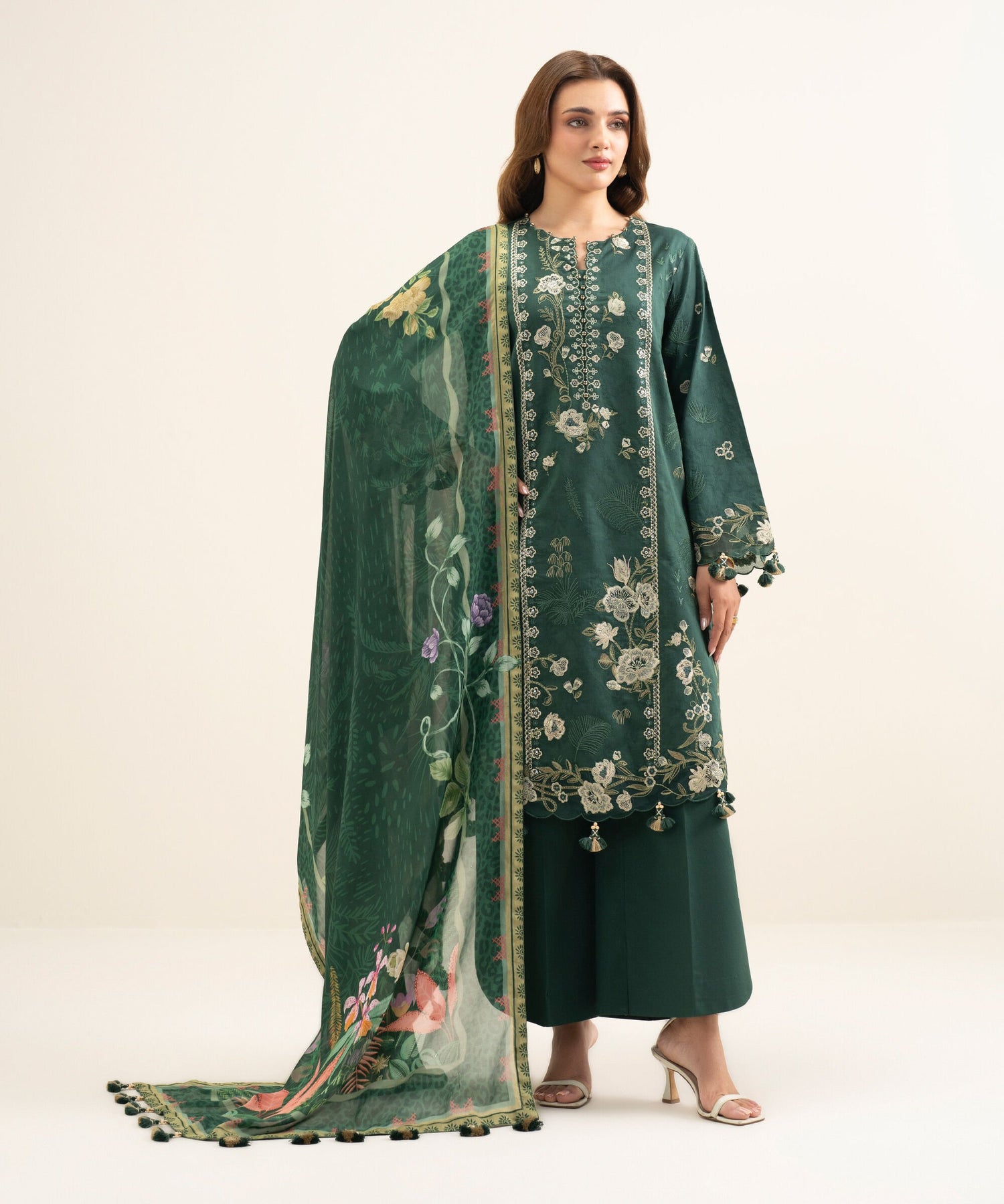 Sapphire 3 Piece Custom Stitched Suit - Green - LB31397