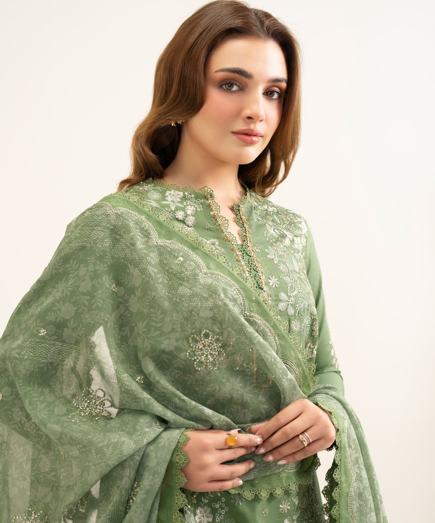 Sapphire 3 Piece Custom Stitched Suit - Green - LB31415