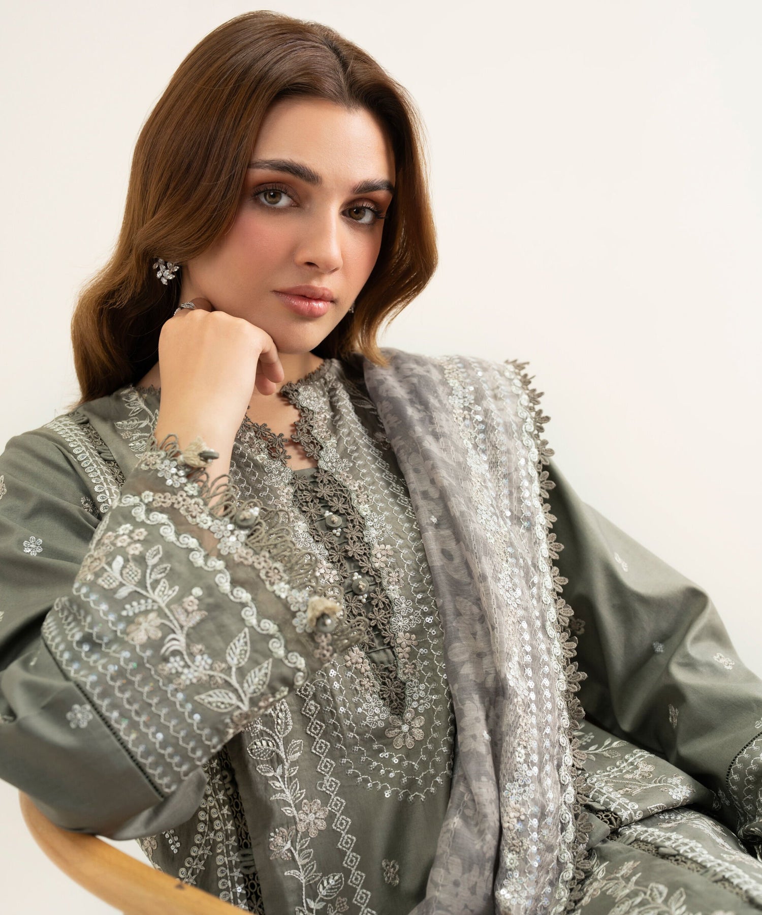 Sapphire 3 Piece Custom Stitched Suit - Gray - LB31279