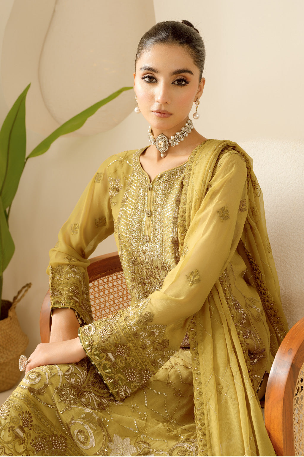 Ramsha 3 Piece Custom Stitched Suit - Mustard - LB28947