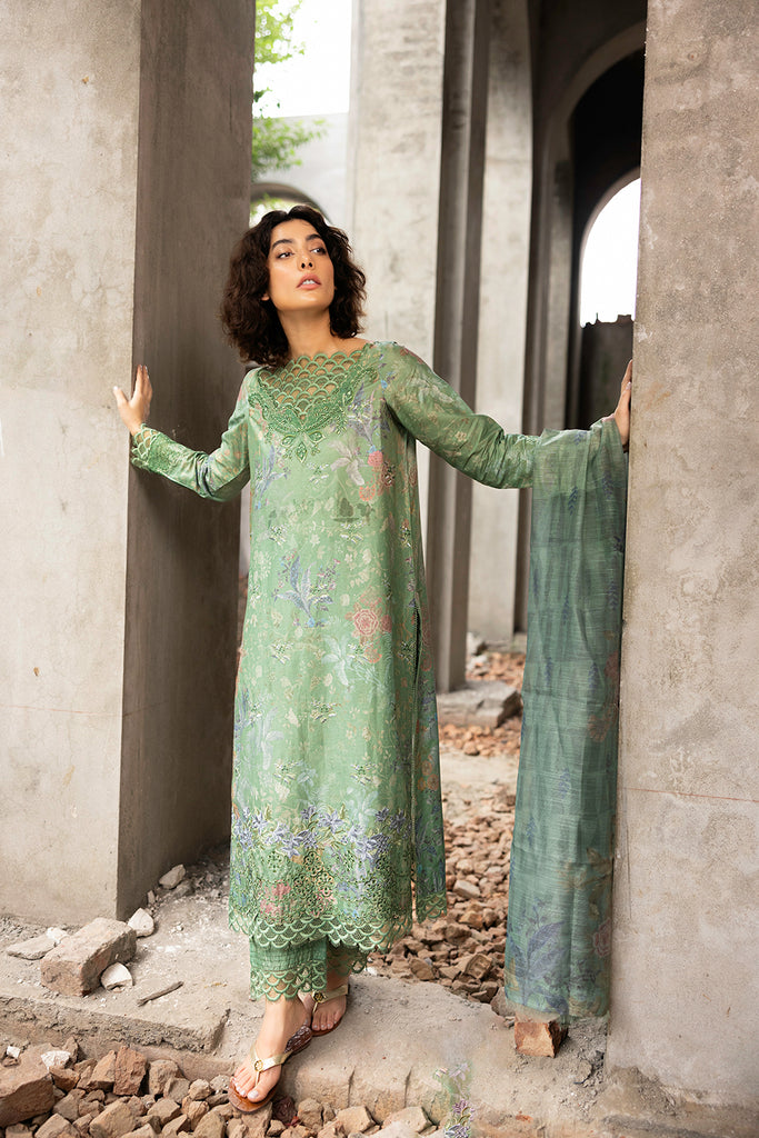 Sobia Nazir 3 Piece Custom Stitched Suit - Green - LB287917