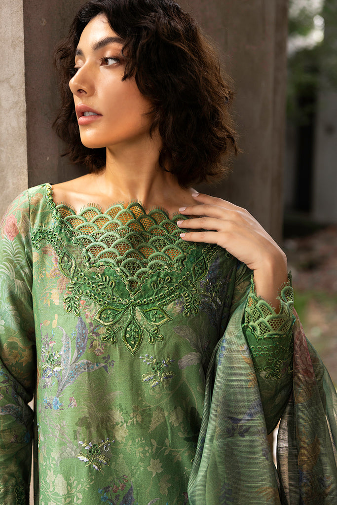 Sobia Nazir 3 Piece Custom Stitched Suit - Green - LB287917