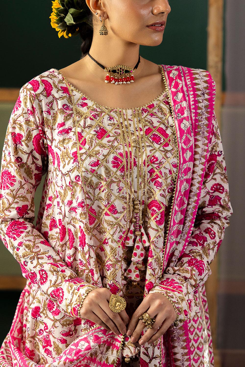 Gul Ahmed 3 Piece Custom Stitched Suit - Pink - LB31357