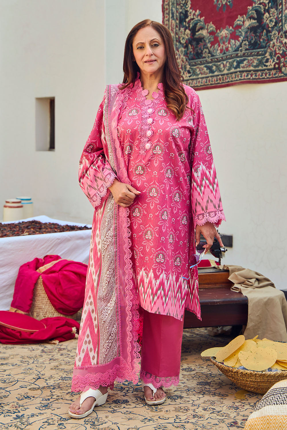 Gul Ahmed 3 Piece Custom Stitched Suit - Pink - LB31511