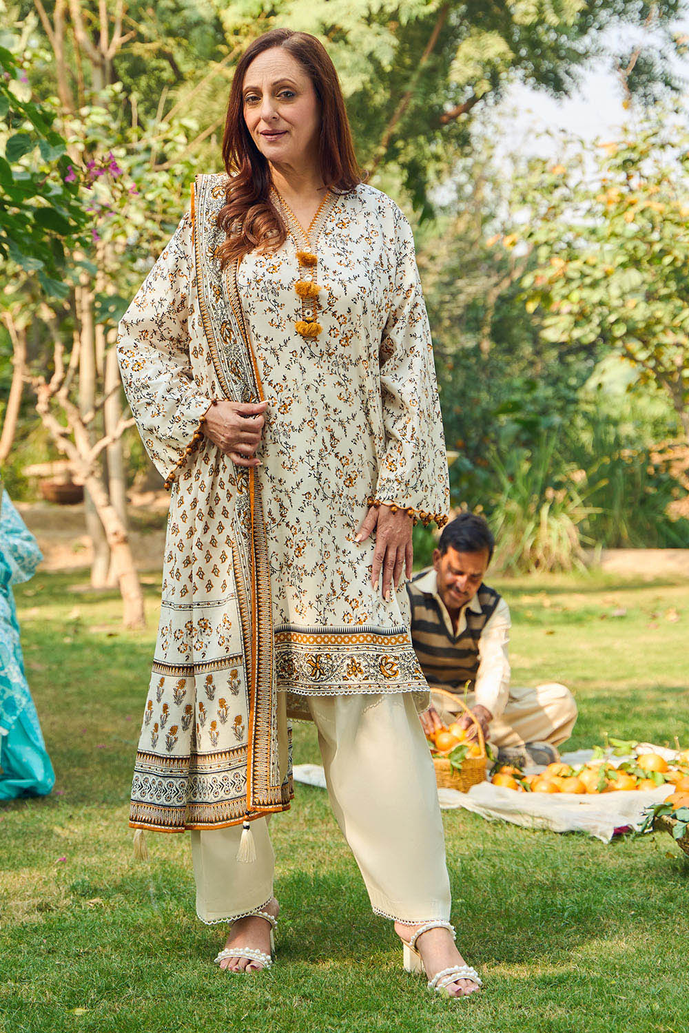 Gul Ahmed 3 Piece Custom Stitched Suit - Brown - LB31503